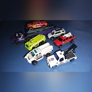 Hot Wheels and Matchbox Rescue Police Fire Trucks Haulers Tow Truck
